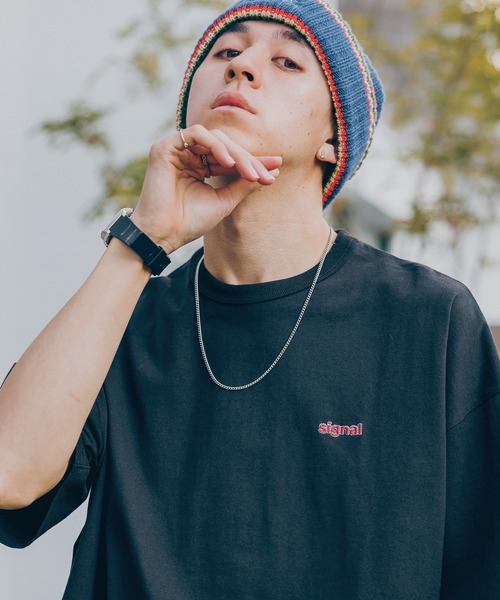 SIGNAL SPORTS（シグナルスポーツ）の「【SIGNAL SPORTS】ONE POINT T-SHIRTS/ワンポイント刺繍/天竺コットン/ビッグシルエットTシャツ（Tシャツ/カットソー・メンズ・ホワイト/グリーン/ブラック/ブルー/グリーン系その他/グレー/ライトブルー・MEDIUM/LARGE）」の20枚目の写真