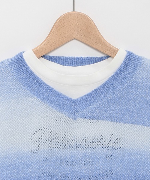 【セール】メッシュベストTシャツセット（アンサンブル）｜pom ponette junior（ポンポネットジュニア）