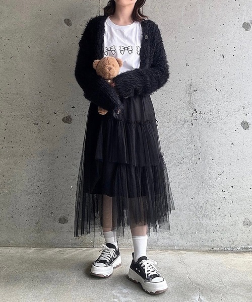cuorequal（クオレコール）の「リボンプリントロングＴシャツ（Tシャツ/カットソー・レディース・ホワイト/ホワイト系その他・MEDIUM/LARGE）」の22枚目の写真