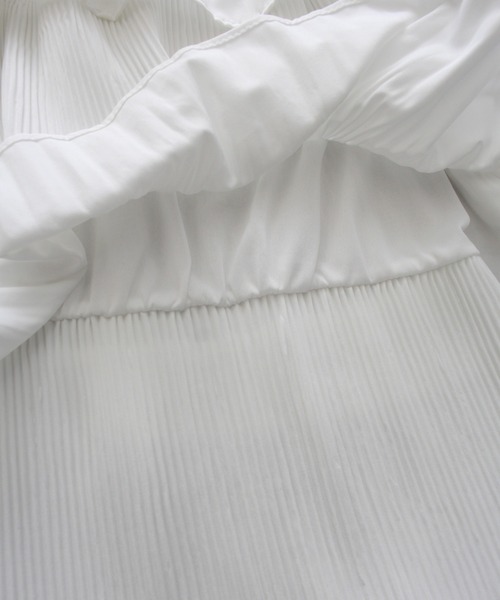 SpRay（スプレイ）の「アシメプリーツティアードロングスカート（スカート・レディース・ブラック/オフホワイト/ベージュ/ライトグレー・FREE）」の8枚目の写真