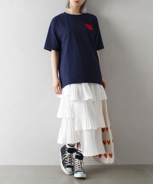 SpRay（スプレイ）の「アシメプリーツティアードロングスカート（スカート・レディース・ブラック/オフホワイト/ベージュ/ライトグレー・FREE）」の14枚目の写真