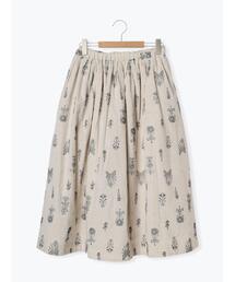 TSUHARU by Samansa Mos2 | 綿麻平織総柄刺繍スカート(スカート)