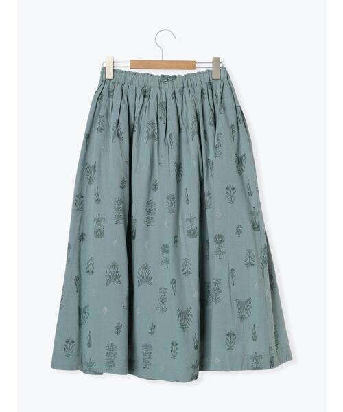 TSUHARU by Samansa Mos2（ツハルバイサマンサモスモス）の「綿麻平織総柄刺繍スカート（スカート・レディース・ブルー/キナリ・F）」の3枚目の写真