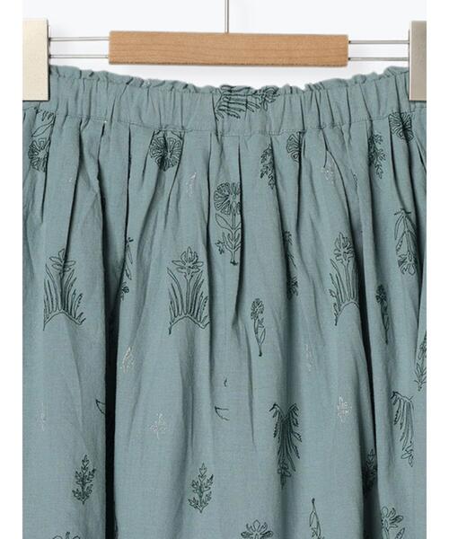 TSUHARU by Samansa Mos2（ツハルバイサマンサモスモス）の「綿麻平織総柄刺繍スカート（スカート・レディース・ブルー/キナリ・F）」の6枚目の写真