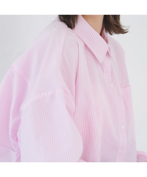 IROHANI（イロハニ）の「ショート丈ストライプシャツ（シャツ/ブラウス・レディース・ミント/ピンク・FREE）」の5枚目の写真