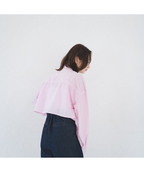 IROHANI（イロハニ）の「ショート丈ストライプシャツ（シャツ/ブラウス・レディース・ミント/ピンク・FREE）」の7枚目の写真