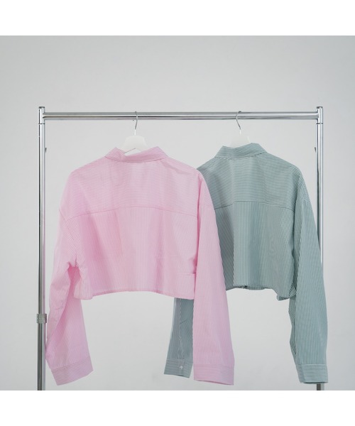 IROHANI（イロハニ）の「ショート丈ストライプシャツ（シャツ/ブラウス・レディース・ミント/ピンク・FREE）」の8枚目の写真