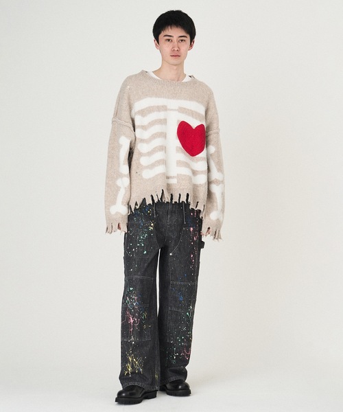 DISCOVERED(ディスカバード)の「HEART&BONE MOHAIR KNIT(ニット/セーター・メンズ・ブラック/グレー・1/3)」の22枚目の写真