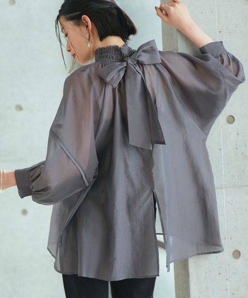 コムデギャルソン リボン シアートップス ブラウス コムデギャルソン リボン シアートップス ブラウス コムデギャルソン