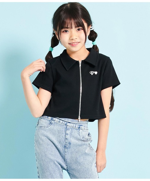 ANAP kids（アナップキッズ）の「ダブルジップリブトップス【親子お