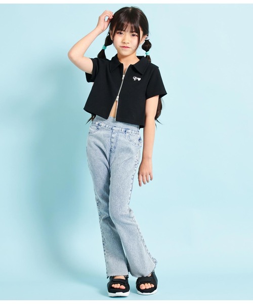 ANAP kids（アナップキッズ）の「ダブルジップリブトップス【親子お揃い】（Tシャツ/カットソー・キッズ・ラベンダー/オフホワイト/ブラック・110cm/120cm/130cm）」の21枚目の写真