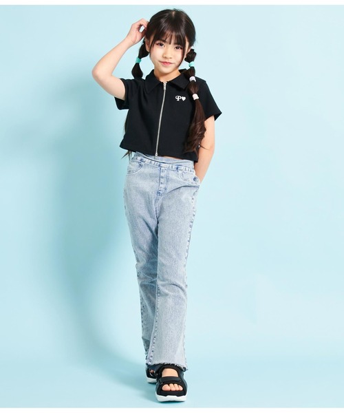 ANAP kids（アナップキッズ）の「ダブルジップリブトップス【親子お揃い】（Tシャツ/カットソー・キッズ・ラベンダー/オフホワイト/ブラック・110cm/120cm/130cm）」の18枚目の写真