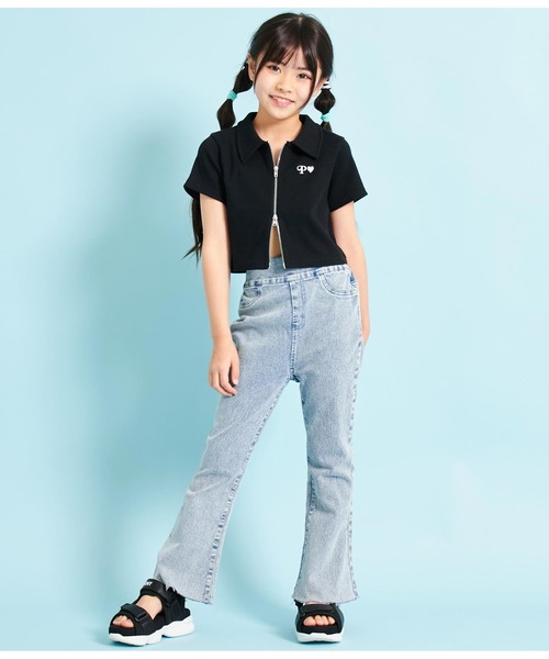 ANAP kids（アナップキッズ）の「ダブルジップリブトップス【親子お揃い】（Tシャツ/カットソー・キッズ・ラベンダー/オフホワイト/ブラック・110cm/120cm/130cm）」の20枚目の写真