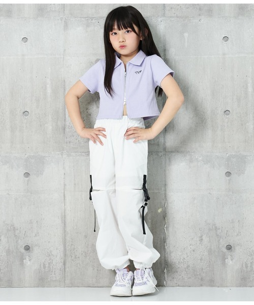 ANAP kids（アナップキッズ）の「ダブルジップリブトップス【親子お揃い】（Tシャツ/カットソー・キッズ・ラベンダー/オフホワイト/ブラック・110cm/120cm/130cm）」の13枚目の写真