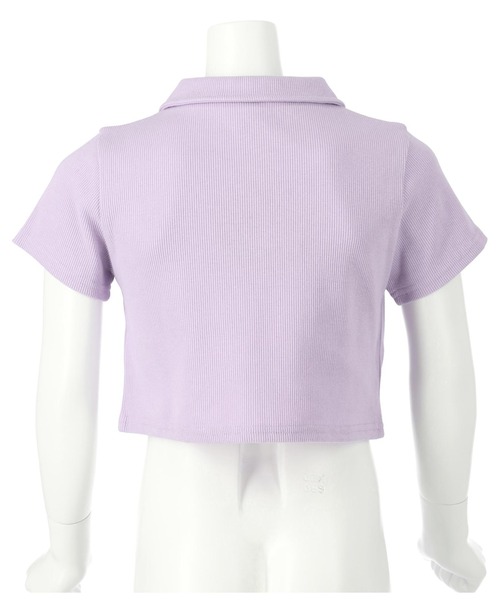 ANAP kids（アナップキッズ）の「ダブルジップリブトップス【親子お揃い】（Tシャツ/カットソー・キッズ・ラベンダー/オフホワイト/ブラック・110cm/120cm/130cm）」の7枚目の写真