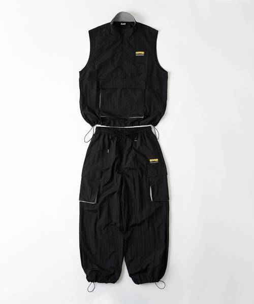 セール】バイカラーピスナイロンカーゴワイドパンツ（カーゴ