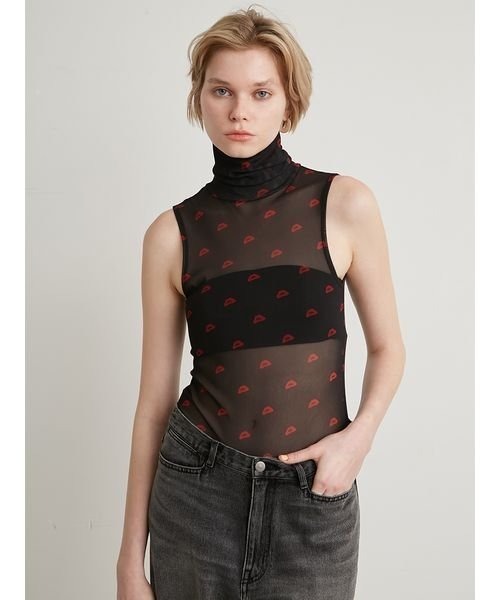 styling/（スタイリング）の「【DAICHI MIURA】Josieリップチュールボディースーツ（その他トップス・レディース・ブラック/ホワイト・FREE）」の8枚目の写真