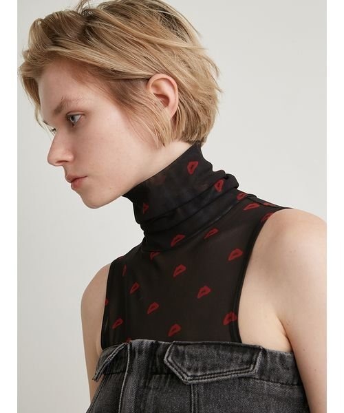 styling/（スタイリング）の「【DAICHI MIURA】Josieリップチュールボディースーツ（その他トップス・レディース・ブラック/ホワイト・FREE）」の5枚目の写真