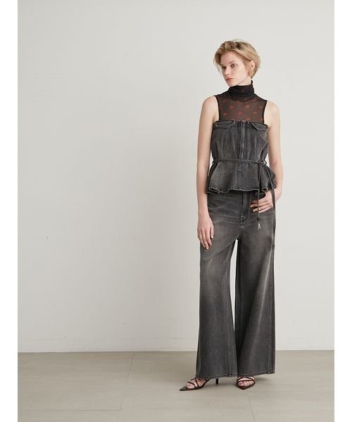 styling/（スタイリング）の「【DAICHI MIURA】Josieリップチュールボディースーツ（その他トップス・レディース・ブラック/ホワイト・FREE）」の7枚目の写真