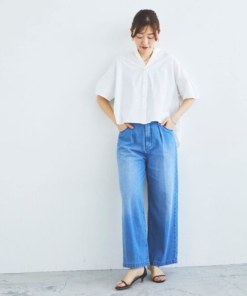 le.coeur blanc（ルクールブラン）の「2WAYパールボタンシャツ（シャツ/ブラウス・レディース・オフホワイト/ブルー系その他2/ブルー・38）」の13枚目の写真