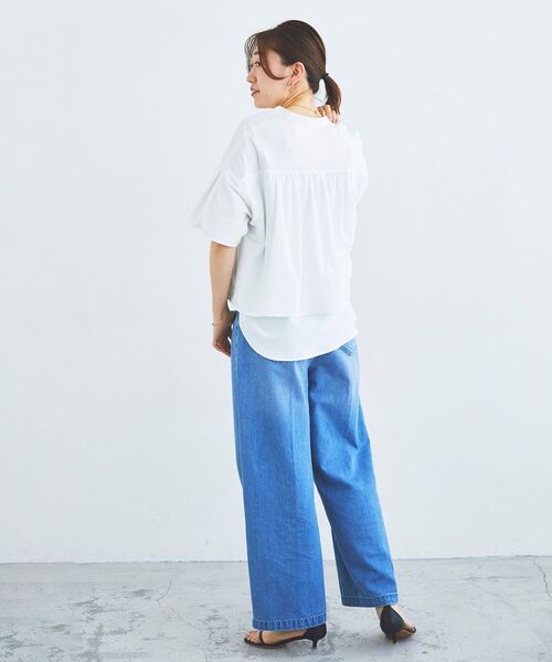 le.coeur blanc（ルクールブラン）の「2WAYパールボタンシャツ（シャツ/ブラウス・レディース・オフホワイト/ブルー系その他2/ブルー・38）」の14枚目の写真