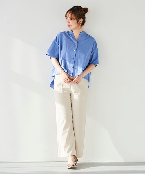 le.coeur blanc（ルクールブラン）の「2WAYパールボタンシャツ（シャツ/ブラウス・レディース・オフホワイト/ブルー系その他2/ブルー・38）」の15枚目の写真