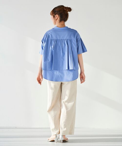 le.coeur blanc（ルクールブラン）の「2WAYパールボタンシャツ（シャツ/ブラウス・レディース・オフホワイト/ブルー系その他2/ブルー・38）」の16枚目の写真
