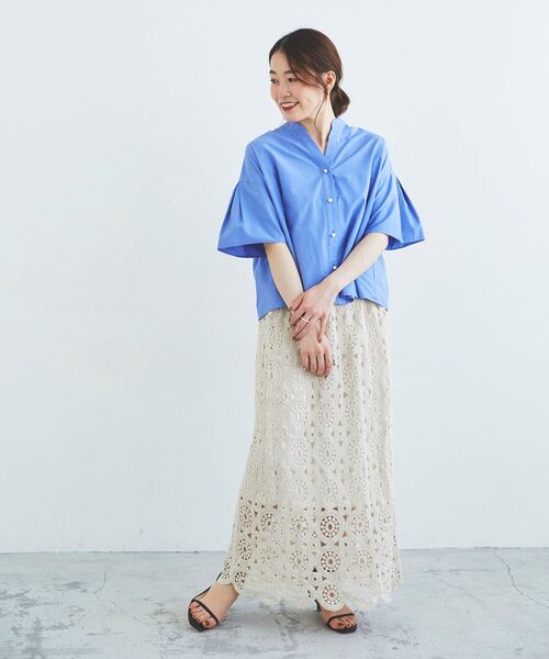 le.coeur blanc（ルクールブラン）の「2WAYパールボタンシャツ（シャツ/ブラウス・レディース・オフホワイト/ブルー系その他2/ブルー・38）」の17枚目の写真