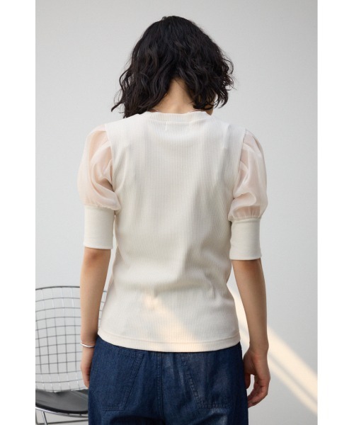 AZUL by moussy（アズールバイマウジー）の「シアースリーブパフトップス（Tシャツ/カットソー・レディース・ブラック/ライトベージュ/ライトグレー・SMALL/MEDIUM）」の16枚目の写真