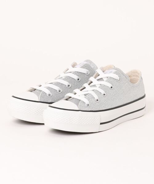 CONVERSE(コンバース)の「converse コンバース AS PLTS GLITTER OX オールスター PLTS グリッター OX 31312880 ABC-MART限定 *SILVER(スニーカー・レディース・シルバー・3h/4/4h/5/5h/6)」の1枚目の写真