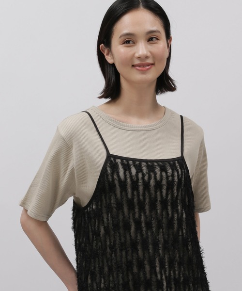 LAKOLE(ラコレ)の「コットンテレコベーシックカットソー / 122489(Tシャツ/カットソー・レディース・ライトブルー/ブラック/ベージュ/アイボリー/ホワイト×ブラック/ホワイト×イエロー・SMALL/MEDIUM)」の1枚目の写真