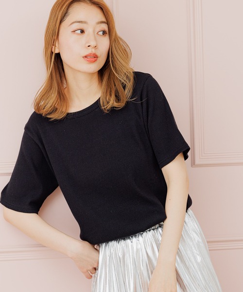 LAKOLE(ラコレ)の「コットンテレコベーシックカットソー / 122489(Tシャツ/カットソー・レディース・ライトブルー/ブラック/ベージュ/アイボリー/ホワイト×ブラック/ホワイト×イエロー・SMALL/MEDIUM)」の4枚目の写真