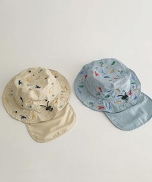 Bambin（ボンバン）の「【 Bambin / ボンバン 】 恐竜 刺繍 日除け付き バケットハット（ハット・キッズ）」
