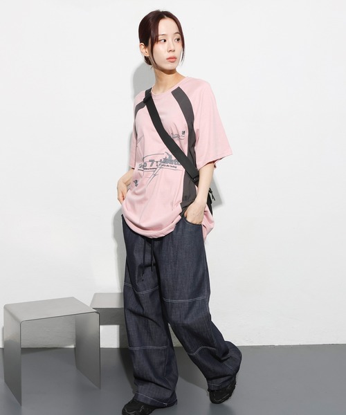 FOLLOWIN（フォロウィン）の「[UNISEX]メッシュユニークアメカジナイロンボブサンクロスバック（ショルダーバッグ・レディース・ホワイト/ブラック/グレー・ONE SIZE）」の5枚目の写真