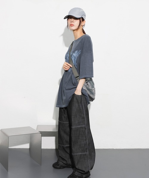 FOLLOWIN（フォロウィン）の「[UNISEX]メッシュユニークアメカジナイロンボブサンクロスバック（ショルダーバッグ・レディース・ホワイト/ブラック/グレー・ONE SIZE）」の13枚目の写真