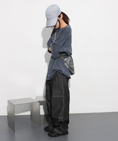FOLLOWIN（フォロウィン）の「[UNISEX]メッシュユニークアメカジナイロンボブサンクロスバック（ショルダーバッグ・レディース・ホワイト/ブラック/グレー・ONE SIZE）」の14枚目の写真
