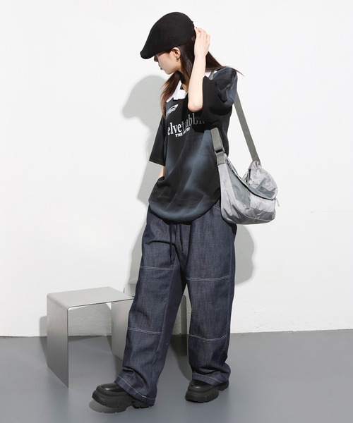 FOLLOWIN（フォロウィン）の「[UNISEX]メッシュユニークアメカジナイロンボブサンクロスバック（ショルダーバッグ・レディース・ホワイト/ブラック/グレー・ONE SIZE）」の22枚目の写真