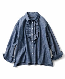 ブラウス シャツ ＴＨＲＥＥ　ＦＩＦＴＹ　ＳＴＡＮＤＡＲＤシャンブレーのシャツジャケット レディース THREE FIFTY STANDARD ブラウス シャツ THREE FIFTY