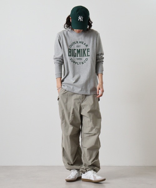BIG MIKE（ビッグマイク）の「BIGMIKE 長袖TEEシャツ（Tシャツ/カットソー・メンズ・ブラック/グレー/ホワイト・M/XL/L）」の7枚目の写真