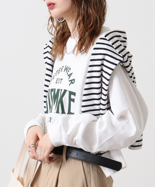 BIG MIKE（ビッグマイク）の「BIGMIKE 長袖TEEシャツ（Tシャツ/カットソー・メンズ・ブラック/グレー/ホワイト・M/XL/L）」の12枚目の写真