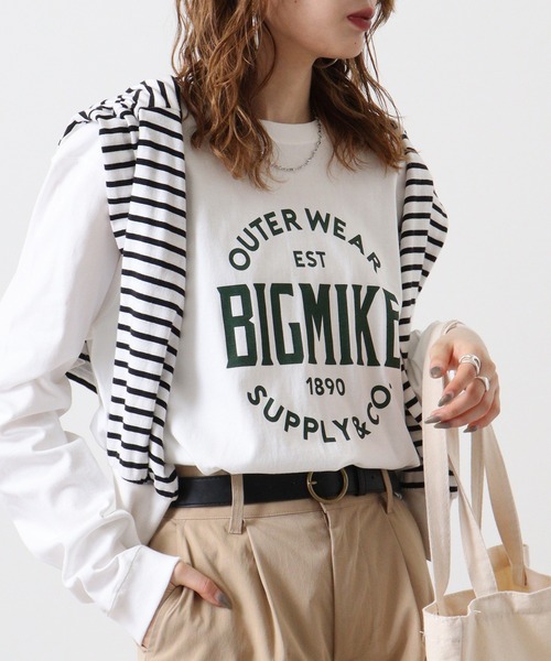 BIG MIKE（ビッグマイク）の「BIGMIKE 長袖TEEシャツ（Tシャツ/カットソー・メンズ・ブラック/グレー/ホワイト・M/XL/L）」の14枚目の写真