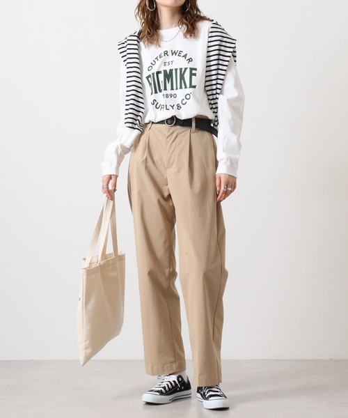 BIG MIKE（ビッグマイク）の「BIGMIKE 長袖TEEシャツ（Tシャツ/カットソー・メンズ・ブラック/グレー/ホワイト・M/XL/L）」の16枚目の写真
