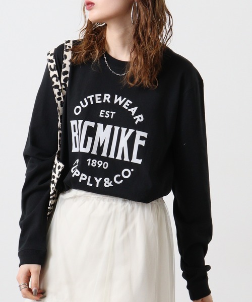 BIG MIKE（ビッグマイク）の「BIGMIKE 長袖TEEシャツ（Tシャツ/カットソー・メンズ・ブラック/グレー/ホワイト・M/XL/L）」の11枚目の写真