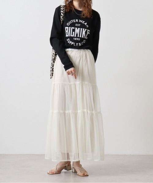 BIG MIKE（ビッグマイク）の「BIGMIKE 長袖TEEシャツ（Tシャツ/カットソー・メンズ・ブラック/グレー/ホワイト・M/XL/L）」の17枚目の写真