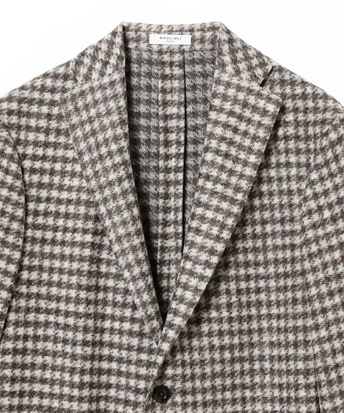 BOGLIOLI（ボリオリ）の「BOGLIOLI / EMPTY ハウンドトゥース ジャージ ジャケット（テーラードジャケット・メンズ・ブラウン・S/M/L/50）」の3枚目の写真