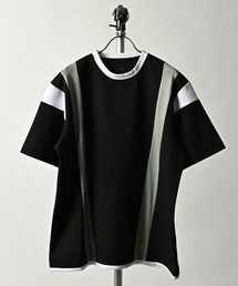MMMM/ポンチ×メッシュ カラーブロックTEE