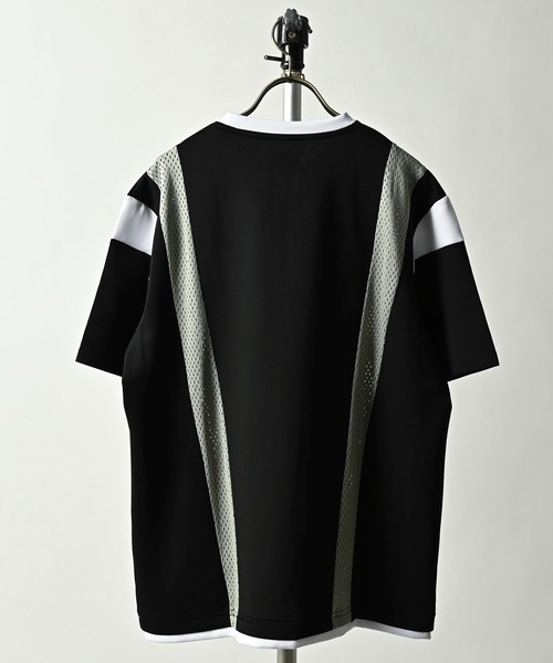 MMMM(エムエムエムエム)の「MMMM/ポンチ×メッシュ カラーブロックTEE(Tシャツ/カットソー・メンズ・ブラック/ホワイト・LARGE/MEDIUM)」の5枚目の写真