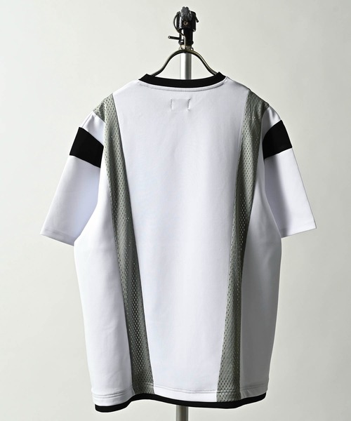 MMMM(エムエムエムエム)の「MMMM/ポンチ×メッシュ カラーブロックTEE(Tシャツ/カットソー・メンズ・ブラック/ホワイト・LARGE/MEDIUM)」の4枚目の写真
