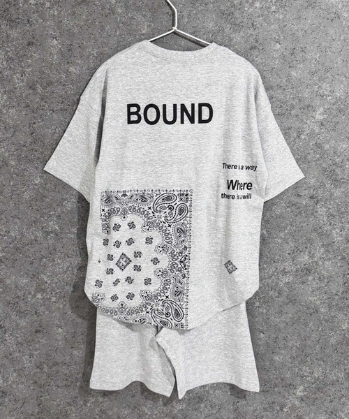 国内発送 トリムロゴ セットアップ Tシャツ ハーフパンツ セール】ラウンドヘム プリントTシャツ & ハーフパンツ