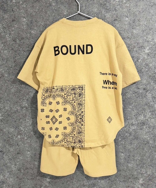 セール】ラウンドヘム プリントTシャツ & ハーフパンツ